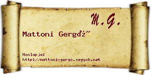Mattoni Gergő névjegykártya